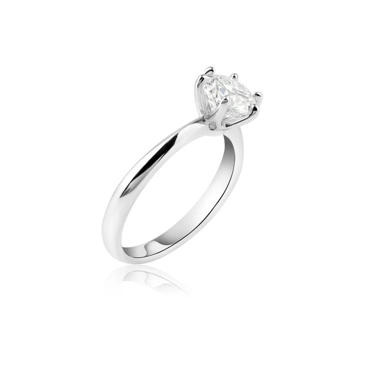 Round Cut 2 Carat Moissanite Ring - 6 Prong