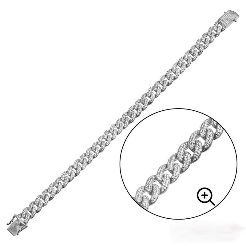 Moissanite Miami Cuban Bracelet – 9.5mm – Available in 7" & 8"