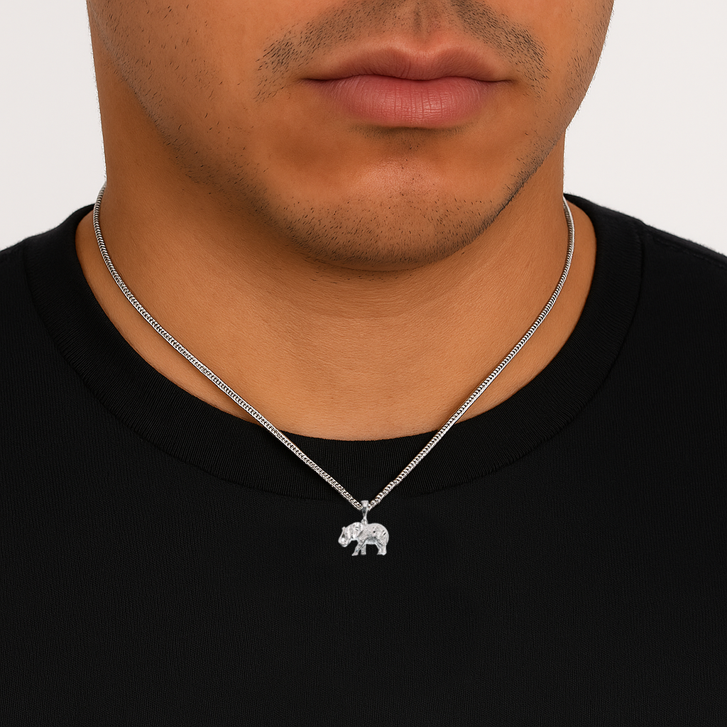 Diamond Cut Elephant Pendant