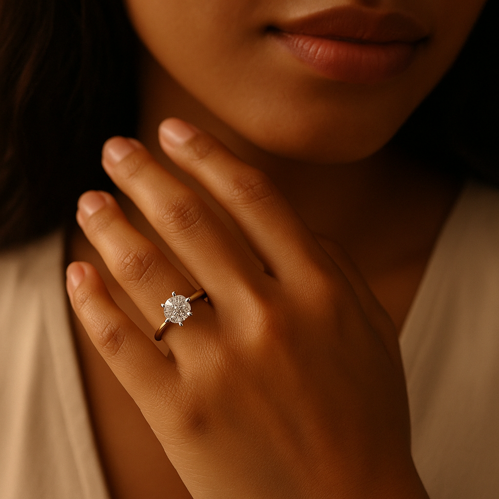 Round Cut 2 Carat Moissanite Ring - 6 Prong