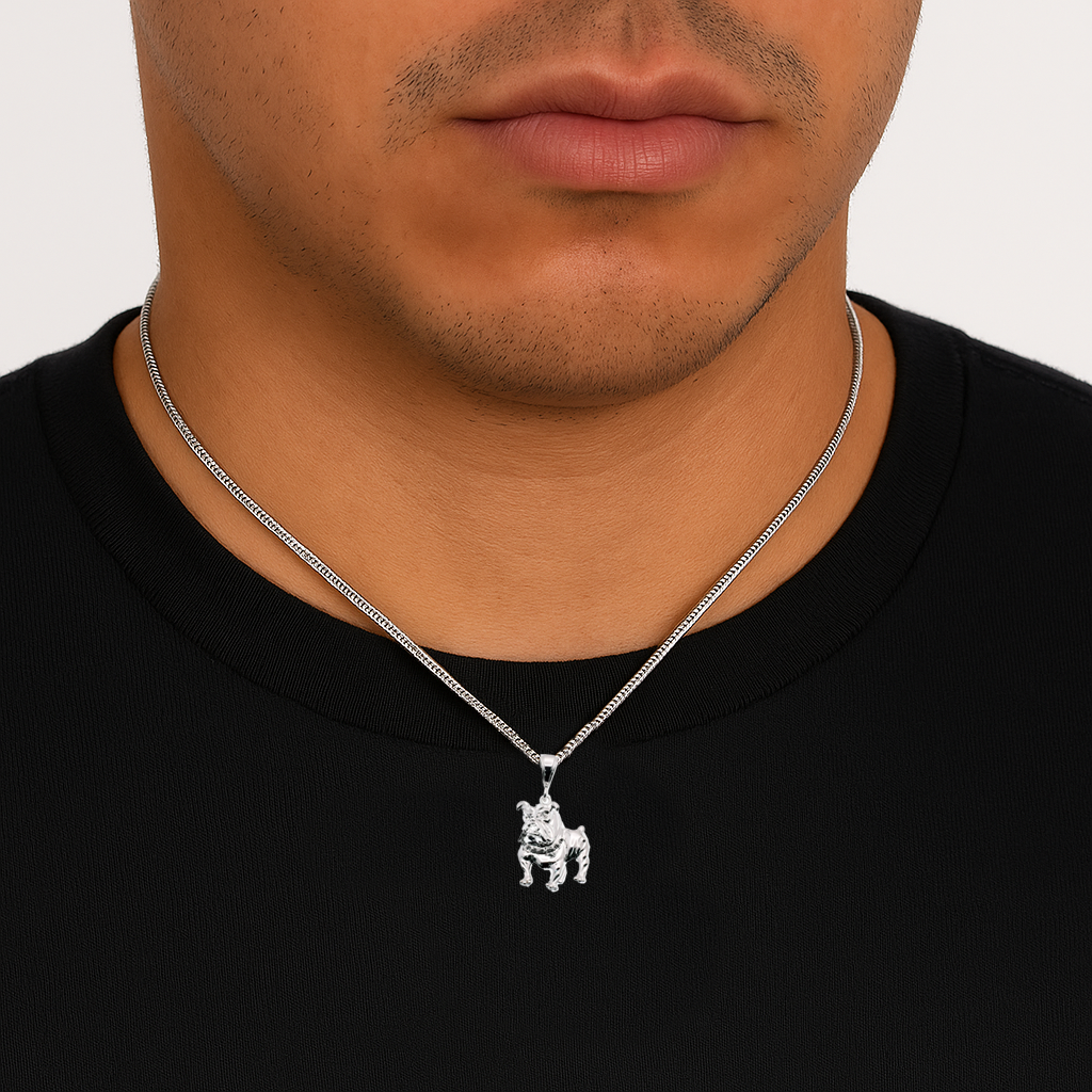 Diamond Cut Bulldog Pendant