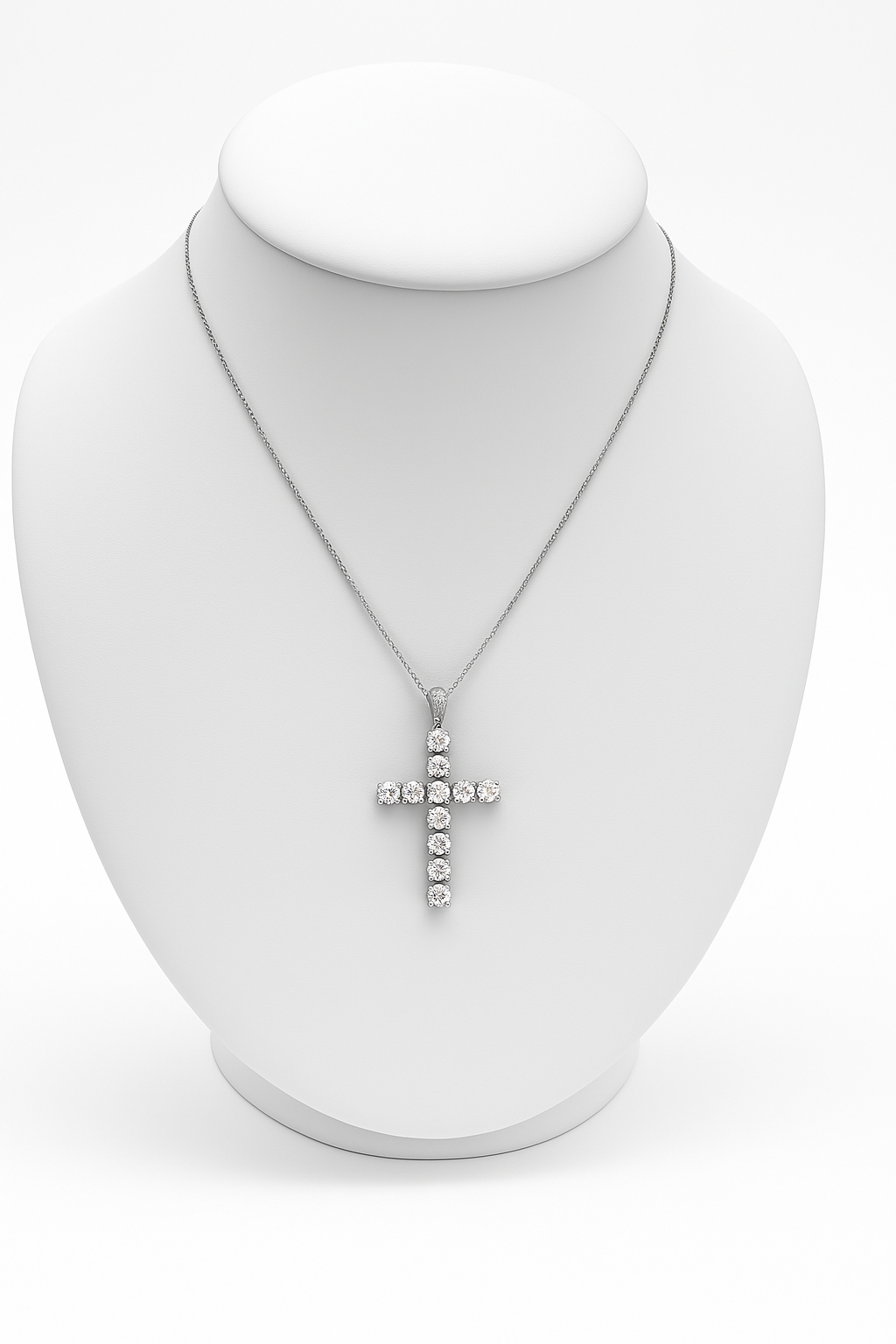 Cross Pendant - Moissanite  Stones