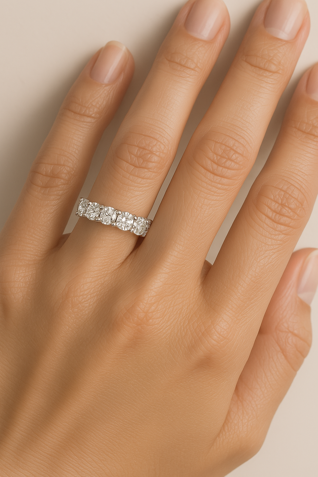 Eternity Ring – 5mm  Moissanite Stones