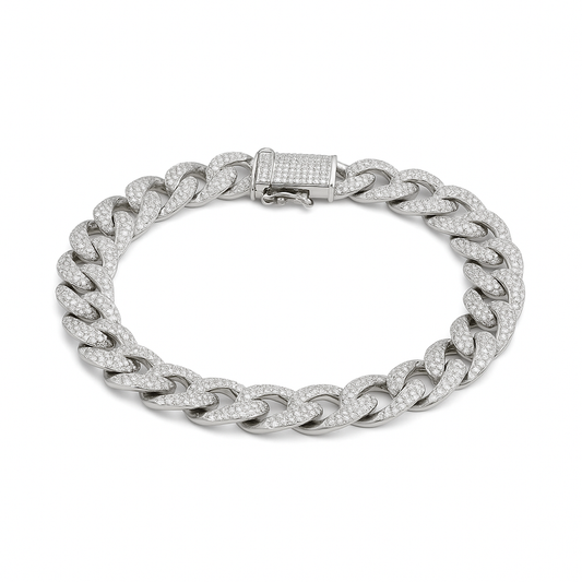 Moissanite Miami Cuban Bracelet – 9.5mm – Available in 7" & 8"